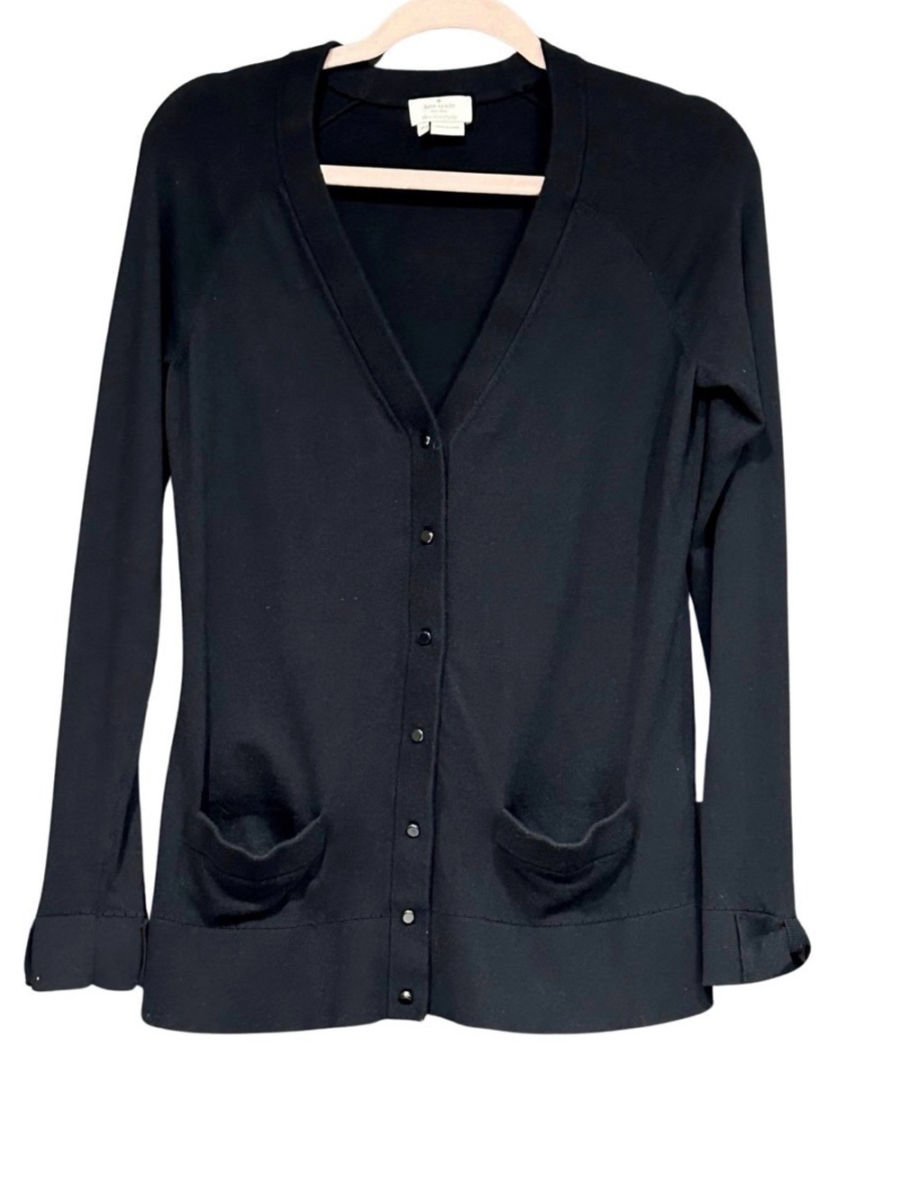 Kate Spade NY Black Cashmere Blend Knit Button Up Cardigan